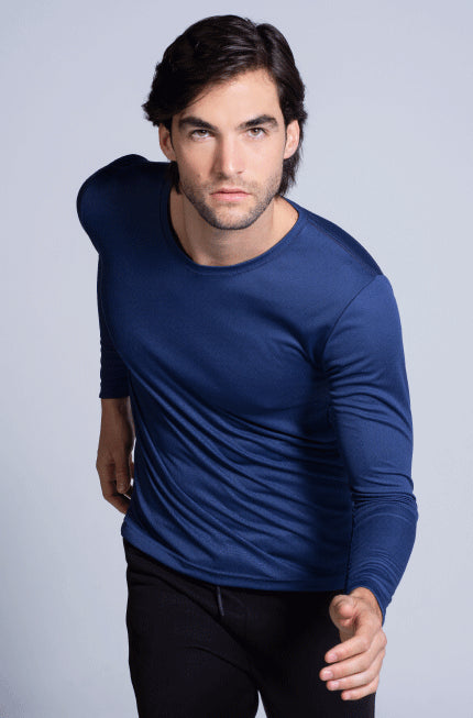 Playera deportiva manga larga hombre shop