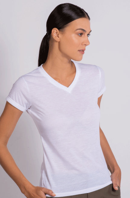 Cuello V Playeras Optima Poliester Blusas Mujer Algodon Playera