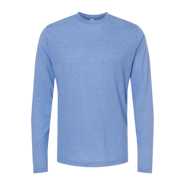 Playera manga larga azul marino discount